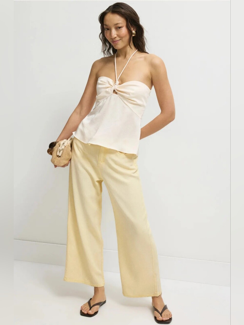 Splendid Yellow Lounge Denim Crop Pants Women Size XS